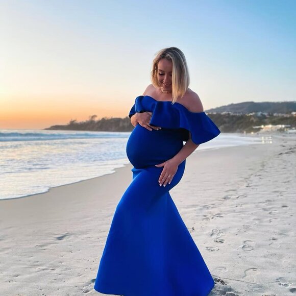 Dress Blue long size L - Picture 2 of 3